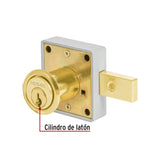 CERRADURA PARA MUEBLE MODELO 26 LATON MCA TRUPER HERMEX