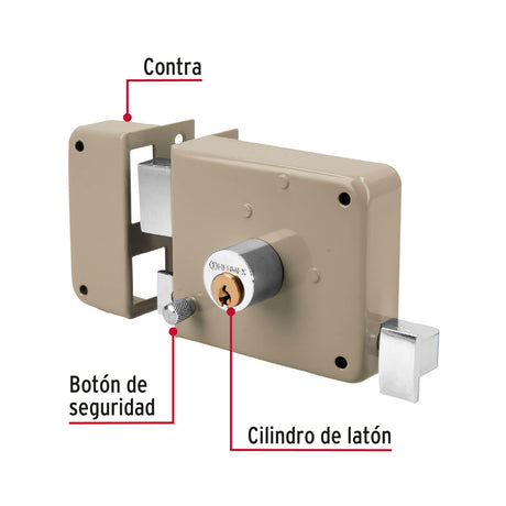CERRADURA SOBREP. CLASICA  IZQ. HERMEX