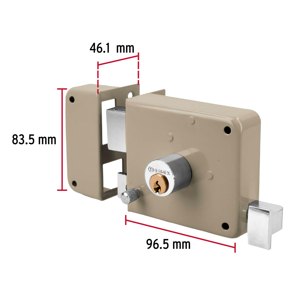 CERRADURA SOBREP. CLASICA  IZQ. HERMEX *** SIMILAR 43577 ***