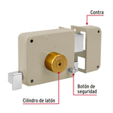 CERRADURA DE SOBREPONER CLASICA INSTALA-FACIL TETRA DERECHA MCA TRUPER HERMEX *** SIMILAR 43576 ***