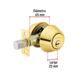 CERROJO LATON BRILLANTE DOBLE CILINDRO MCA TRUPER HERMEX *** SIMILAR 23610 ***