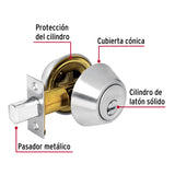 CERROJO CROMO MATE DOBLE CILINDRO MCA TRUPER HERMEX *** SIMILAR 43597 ***