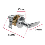 CERRADURA MANIJA CILINDRO LATON CROMO MATE BAÑO MCA TRUPER HERMEX