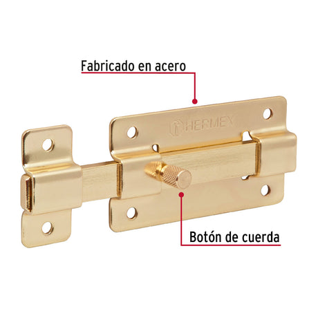 PASADOR DE LATON 4" MCA TRUPER HERMEX