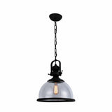 LUMINARIO COLGANTE DE CRISTAL TIPO CAMPANA 1X60W S/ FOCO ACABADO NEGRO MCA STRATTO