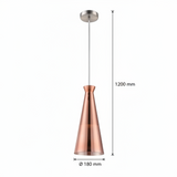 LUMINARIA COLGANTE CRISTAL COBRE 1X60W. IVY