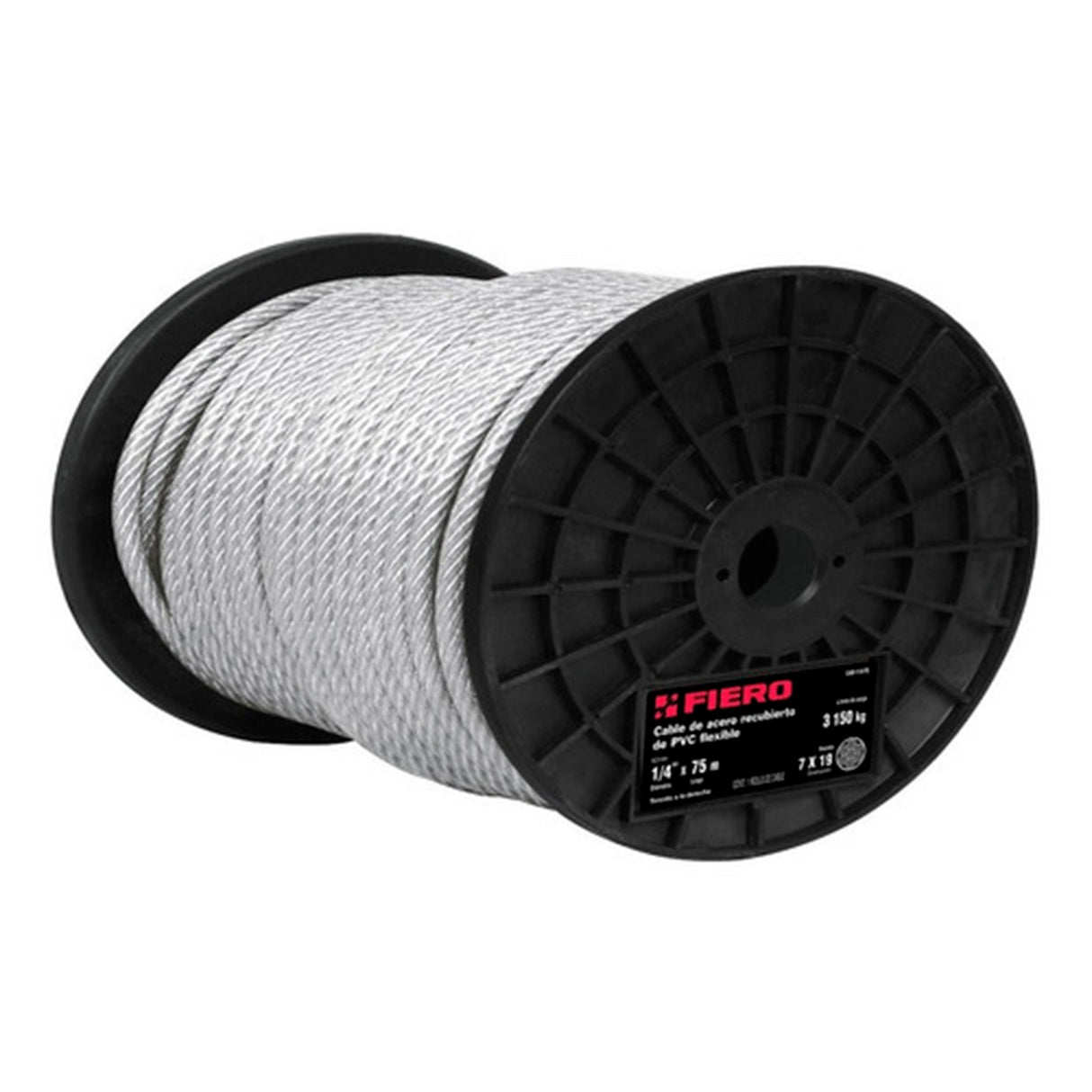 CABLE FLEXIBLE DE ACERO 1/8 RECUBIERTO PVC 7X19