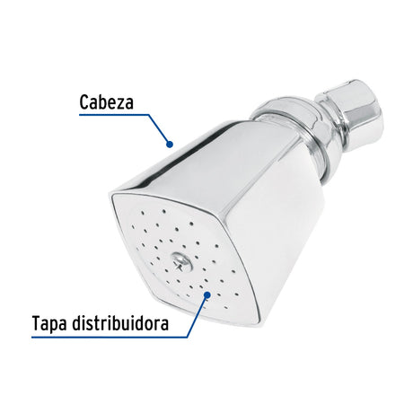 REGADERA CUADRADA METALICA SIN BRAZO CROMO 2" FOSET AQUA