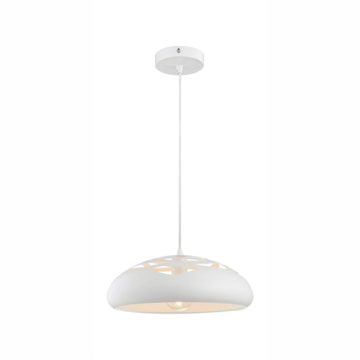 LUMINARIO COLGANTE CON PANTALLA METALICA COLOR BLANCO 60W E26 SIN FOCO 40X120 CM  STRATTO *** HA. LUMI ***