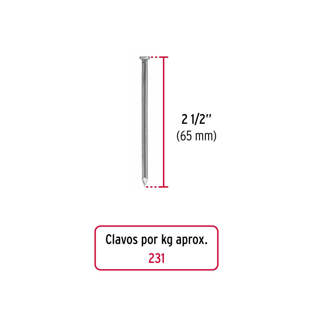 CLAVO STANDARD 2 1/2" CON CABEZA CLE-2-1/2B 45022 TRUPER