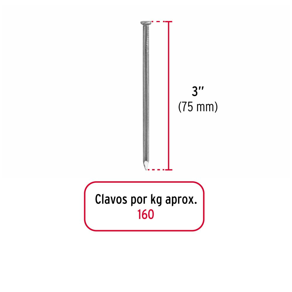 CLAVO STANDARD 3" CON CABEZA CLE-3B 45023 TRUPER