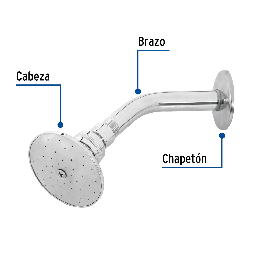 REGADERA REDONDA 3" CON BRAZO FOSET AQUA