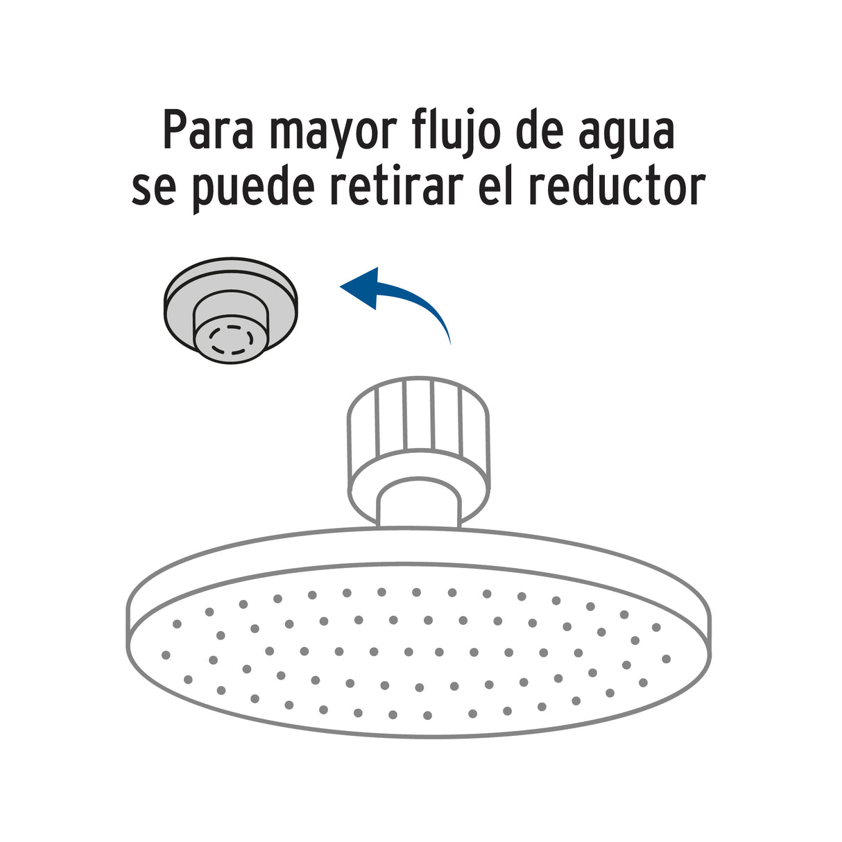 REGADERA REDONDA ACERO INOXIDABLE 8" CROMADA FOSET RIVIERA