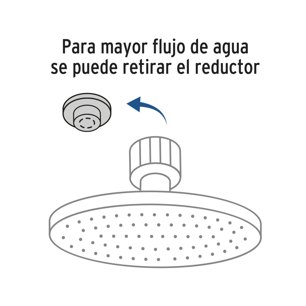 REGADERA REDONDA ACERO INOXIDABLE 10" CROMADA FOSET RIVIERA