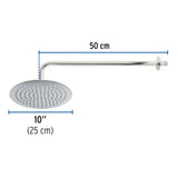 REGADERA REDONDA ACERO INOXIDABLE 10" CROMADA FOSET RIVIERA