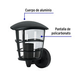 ARBOTANTE TIPO FAROL SUSPENDIDO 60W/127V. DISEÑO MODERNO ARB-105S 45092 TRUPER