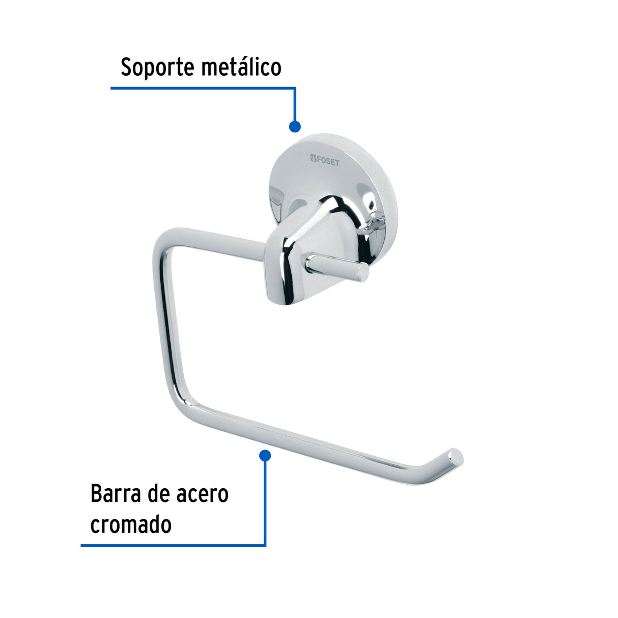PORTAROLLO SIN CUBIERTA CROMO FOSET AQUA