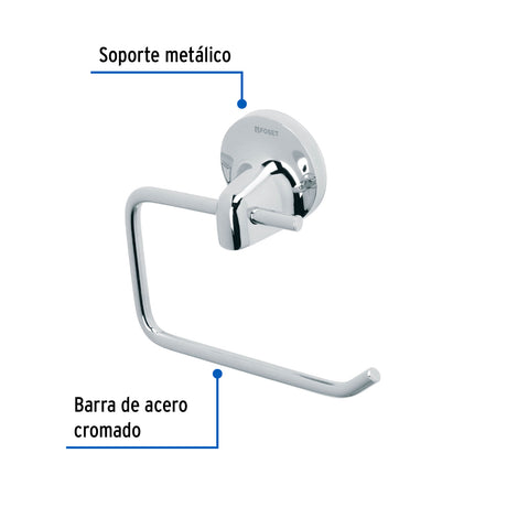 PORTAROLLO SIN CUBIERTA CROMO FOSET AQUA