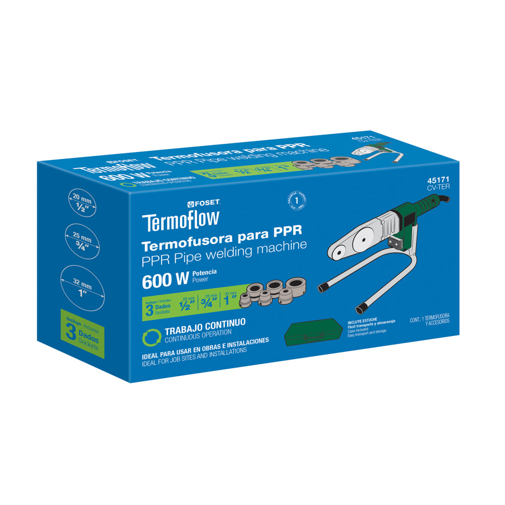 TERMOFUSORA 600W PARA PPR PARA 3 DADOS TRUPER