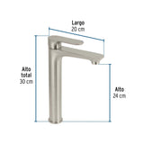 MONOMANDO SATIN CUELLO ALTO PARA LAVABO 30X25X20CM FOSET RIVIERA