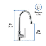 MEZCLADORA PARA FREGADERO CON MANGUERA EXTRAIBLE FOSET RIVIERA