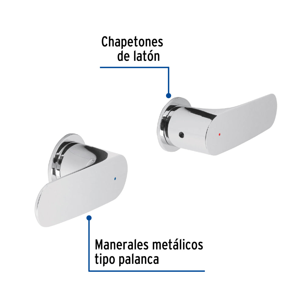 JUEGO DE 2 MANERALES REGADERA CROMO FOSET RIVIERA