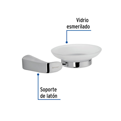 JABONERA CON PLATO DE VIDRIO CROMADO FOSET RIVIERA