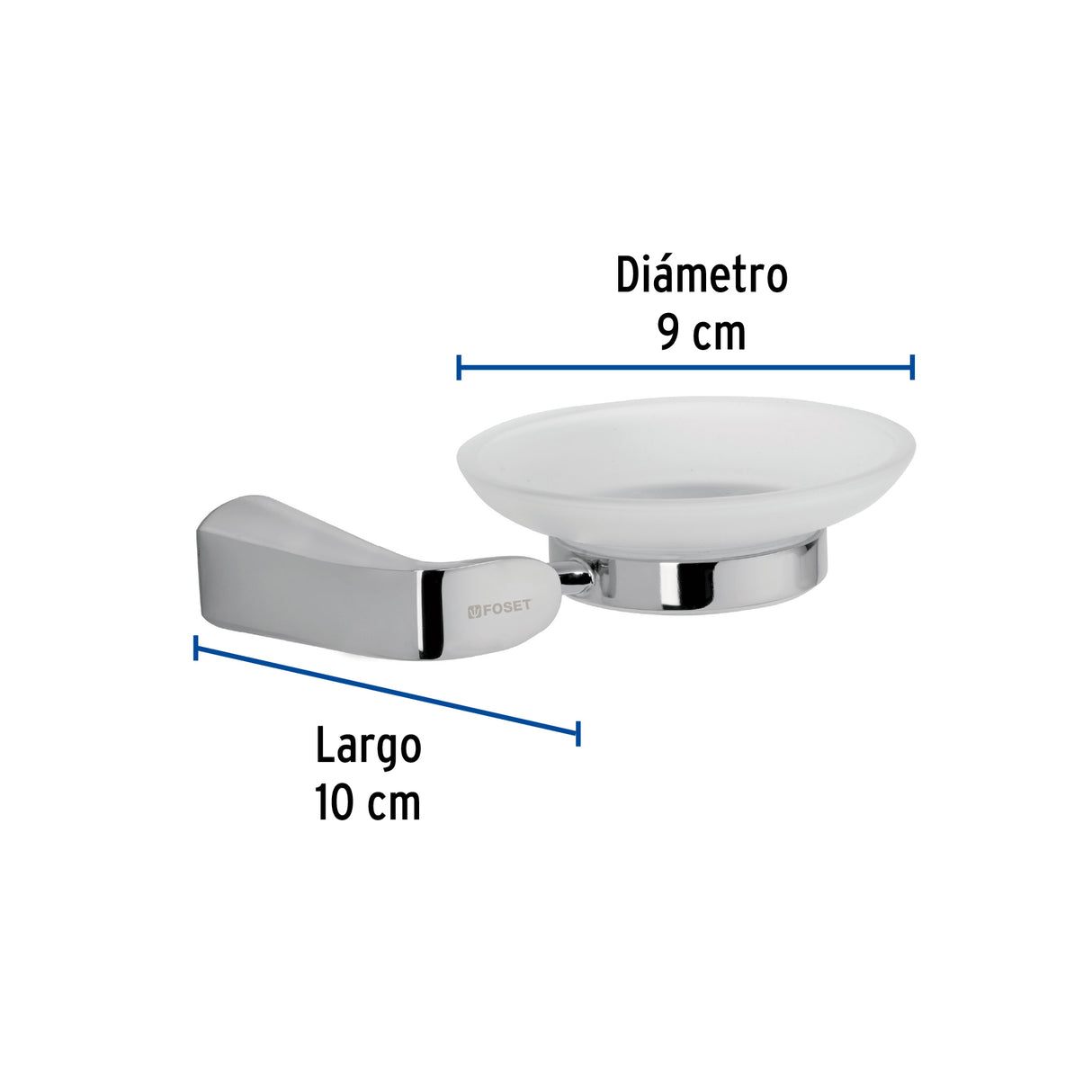 JABONERA CON PLATO DE VIDRIO CROMADO FOSET RIVIERA