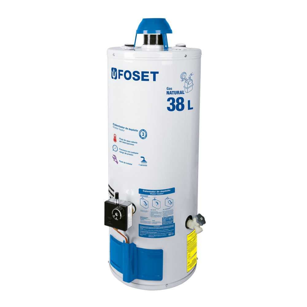CALENTADOR DE DEPOSITO 38L 1 SERVICIO GAS NATURAL CALE-38D-N MCA FOSET