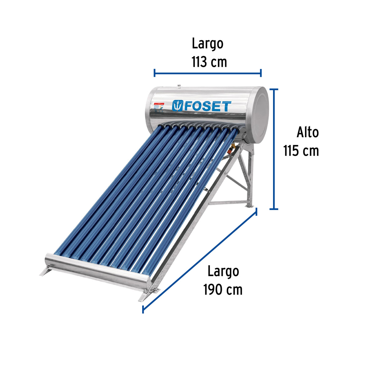 CALENTADOR DE AGUA SOLAR 130 LITROS 2 O 3 PERSONAS MCA TRUPER FOSET