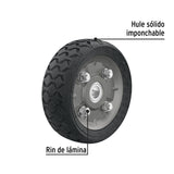 RUEDA DE HULE SOLIDO 6" PARA DIABLO DOBLE BALERO PRETUL