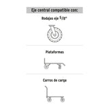 RUEDA DE HULE SOLIDO 9" PARA DIABLO DOBLE BALERO PRETUL