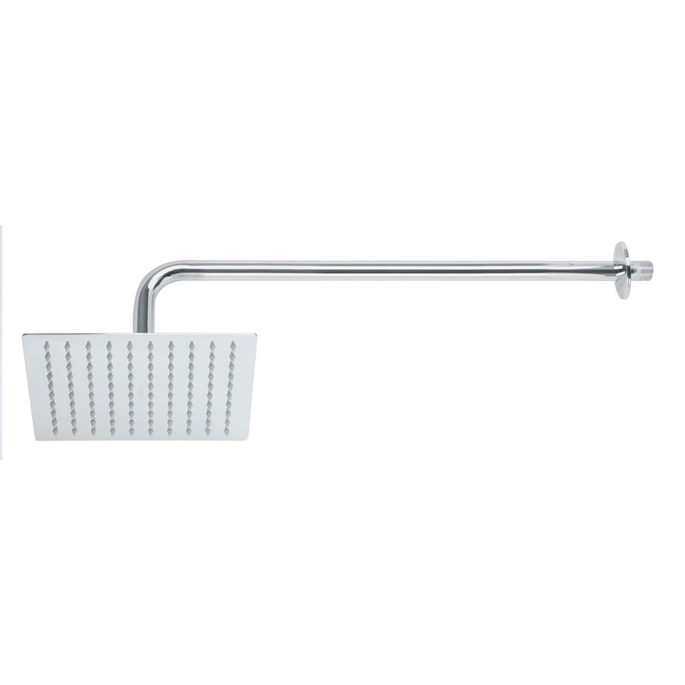 REGADERA ACERO INOXIDABLE 8" CON BRAZO CROMADO FOSET RIVIERA