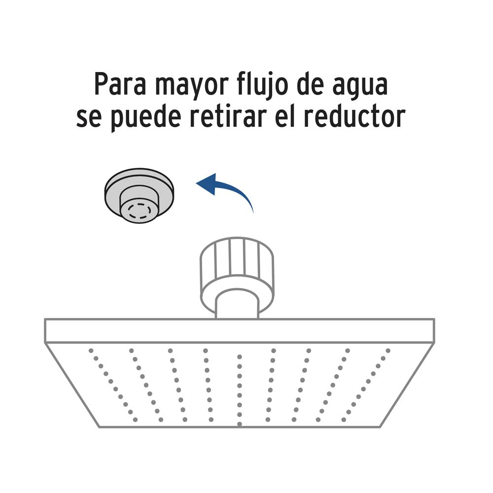 REGADERA ACERO INOXIDABLE 8" CON BRAZO CROMADO FOSET RIVIERA