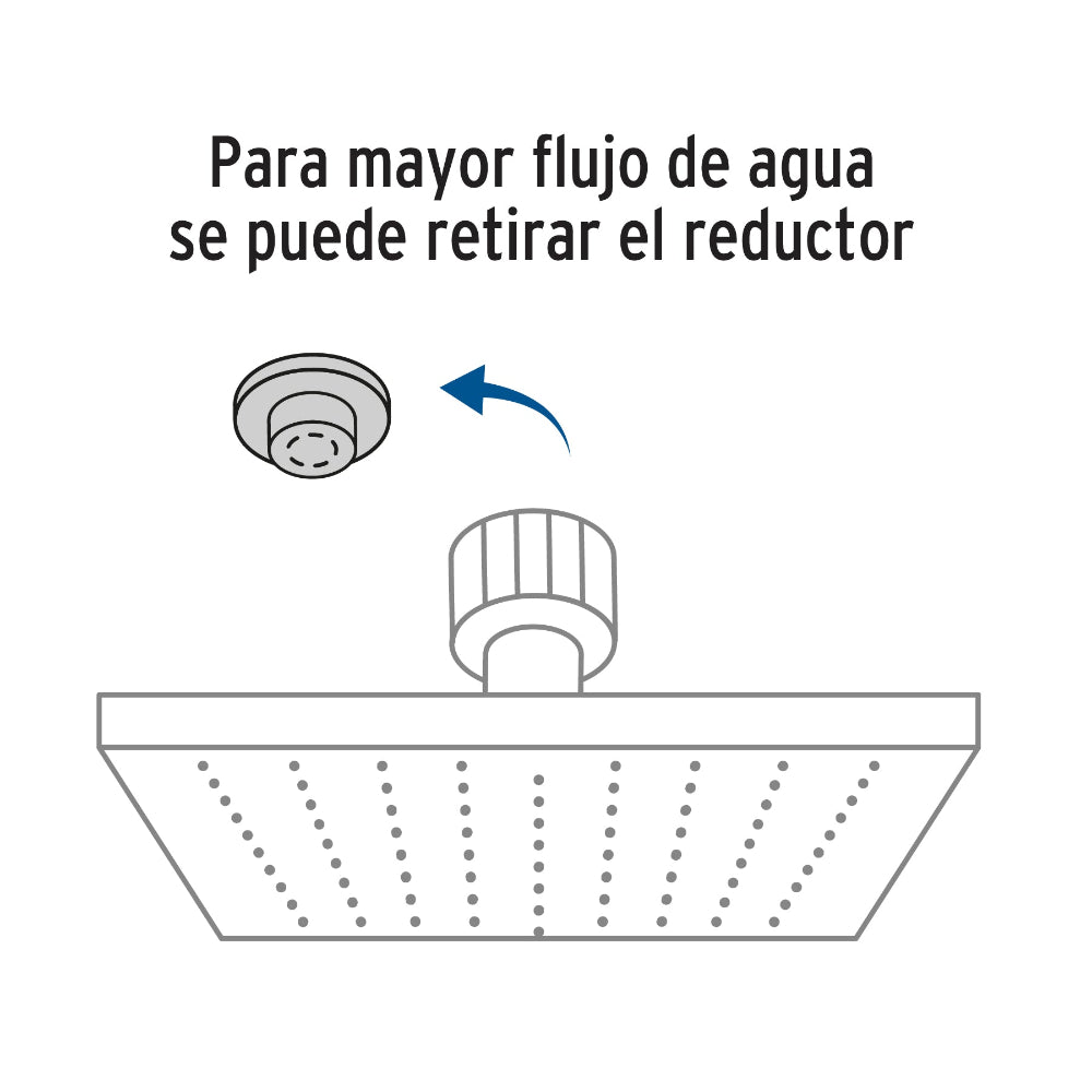 REGADERA ACERO INOXIDABLE 10" CON BRAZO CROMADO RIVIERA MCA TRUPER FOSET