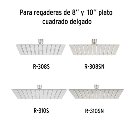 BRAZO Y CHAPETON PARA REGADERA 50 CM CROMADO FOSET RIVIERA