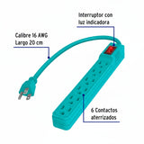 MULTICONTACTO 6 ENTRADAS VERDE MUL-6EG 46021 TRUPER