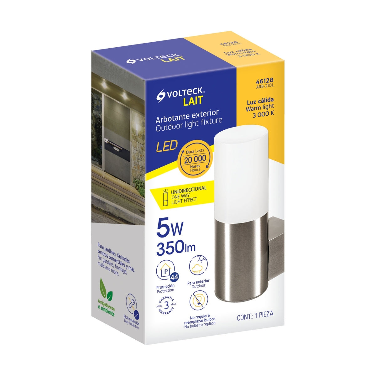 ARBOTANTE DECORATIVO LED 1 SPOT 5W/127V. 3000K LUZ CALIDA ARB-210L 46128 TRUPER