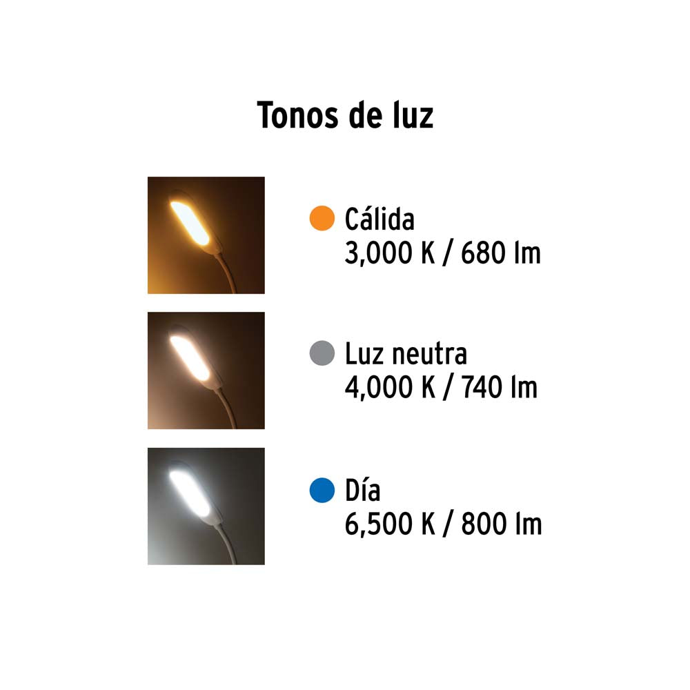 LAMPARA DE LED PARA ESCRITORIO 5W/120-240V. 6500K LUZ DE DIA LES-100L 46189 TRUPER
