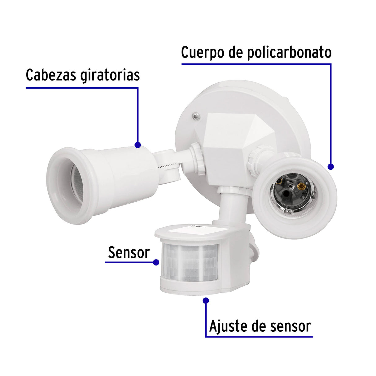 ARBOTANTE DE SEGURIDAD CON SENSOR DE MOVIMIENTO 300W/120V. BLANCO ARB-901S 46480 TRUPER