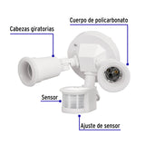 ARBOTANTE DE SEGURIDAD CON SENSOR DE MOVIMIENTO 300W/120V. BLANCO ARB-901S 46480 TRUPER