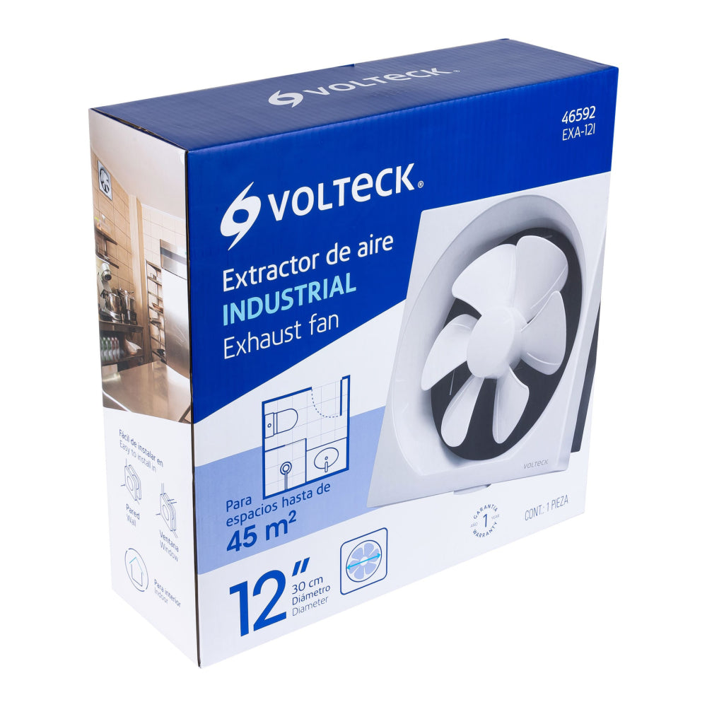 EXTRACTOR DE AIRE 12" BLANCO 42W VOLTECK EXA-12I *** OFRECER GEMINIS12 O 1712 ***