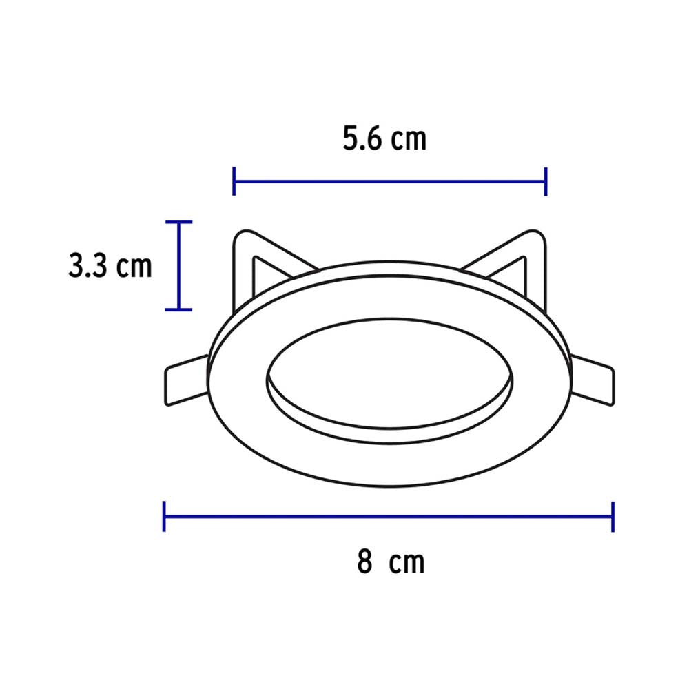 LUMINARIO REDONDO EMPOTRABLE REDONDO FIJO 50W. BLANCO LED O HALOGENO EMP-100S 46612 TRUPER *** OFRECER YD-220/B ***