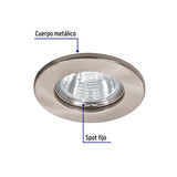 LUMINARIO REDONDO EMPOTRABLE REDONDO FIJO 50W. SATIN LED O HALOGENO EMP-104S 46614 TRUPER *** OFRECER YD-220/S ***