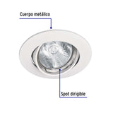 LUMINARIO REDONDO EMPOTRABLE DIRIGIBLE 50W. BLANCO LED O HALOGENO EMP-103S 46615 TRUPER *** OFRECER YD-330/B ***
