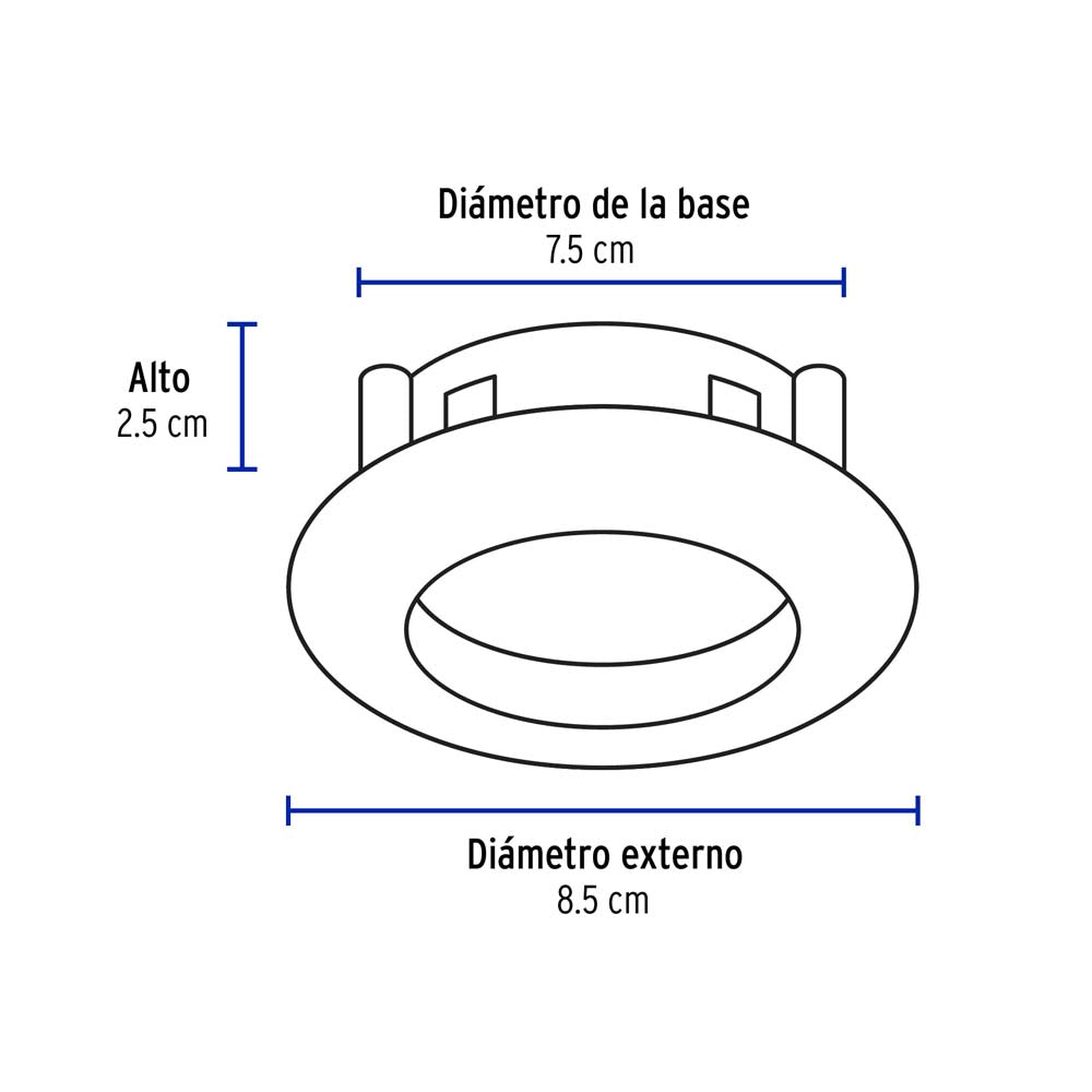 LUMINARIO REDONDO EMPOTRABLE DIRIGIBLE 50W. BLANCO LED O HALOGENO EMP-103S 46615 TRUPER *** OFRECER YD-330/B ***