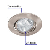 LUMINARIO REDONDO EMPOTRABLE DIRIGIBLE 50W. NEGRO LED O HALOGENO EMP-105S 46616 TRUPER *** OFRECER YD-330/S ***