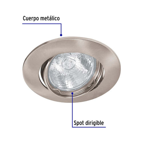 LUMINARIO REDONDO EMPOTRABLE DIRIGIBLE 50W. NEGRO LED O HALOGENO EMP-105S 46616 TRUPER *** OFRECER YD-330/S ***
