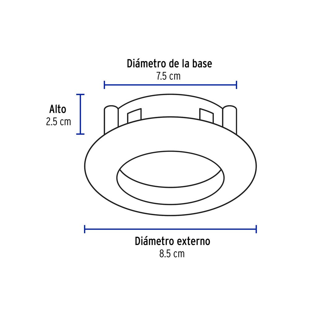 LUMINARIO REDONDO EMPOTRABLE DIRIGIBLE 50W. NEGRO LED O HALOGENO EMP-105S 46616 TRUPER *** OFRECER YD-330/S ***