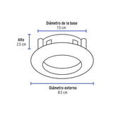 LUMINARIO REDONDO EMPOTRABLE DIRIGIBLE 50W. NEGRO LED O HALOGENO EMP-105S 46616 TRUPER *** OFRECER YD-330/S ***